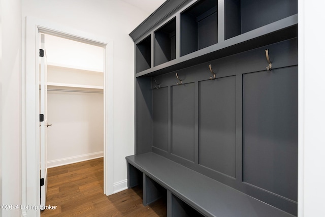 6715 Hypoint Ridge Rd, Crestwood, KY 40014 - mudroom featuring dark wood-type flooring and baseboards