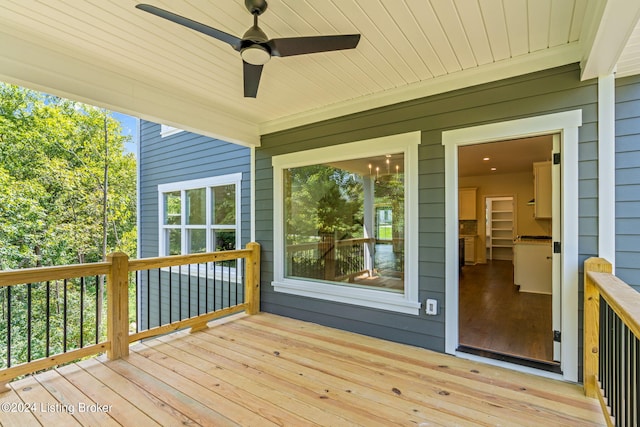 6715 Hypoint Ridge Rd, Crestwood, KY 40014 - deck featuring a ceiling fan