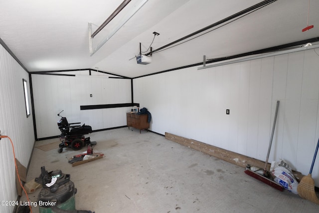 garage featuring a garage door opener