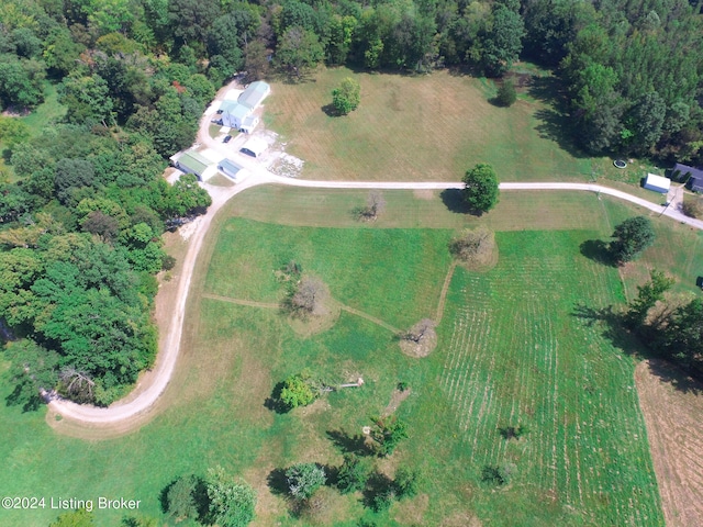 aerial view with a rural view