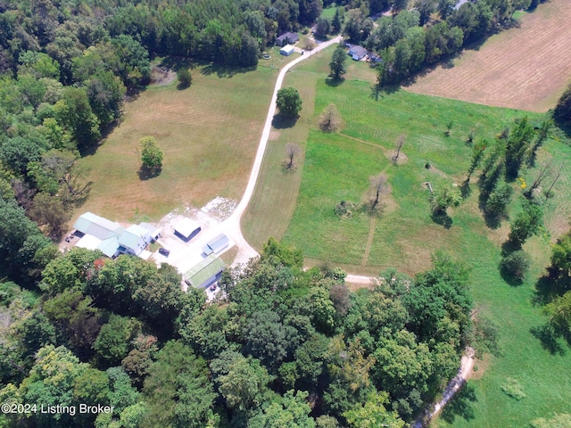 bird's eye view featuring a rural view