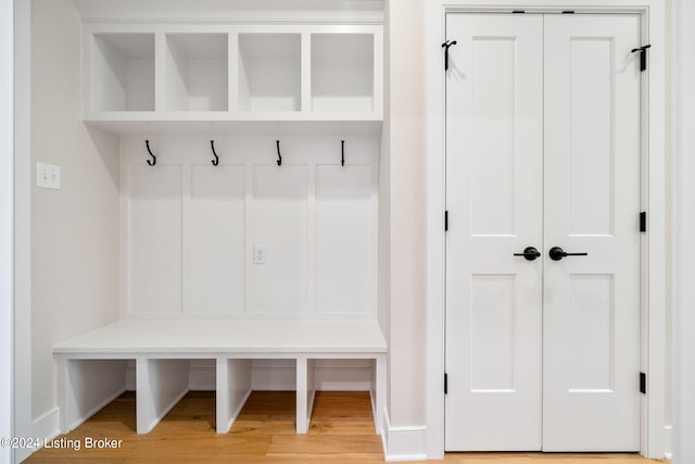 mudroom featuring hardwood / wood-style flooring