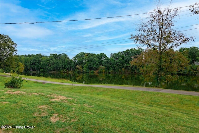 view of yard with a view of trees