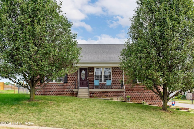 view of front facade with a front lawn