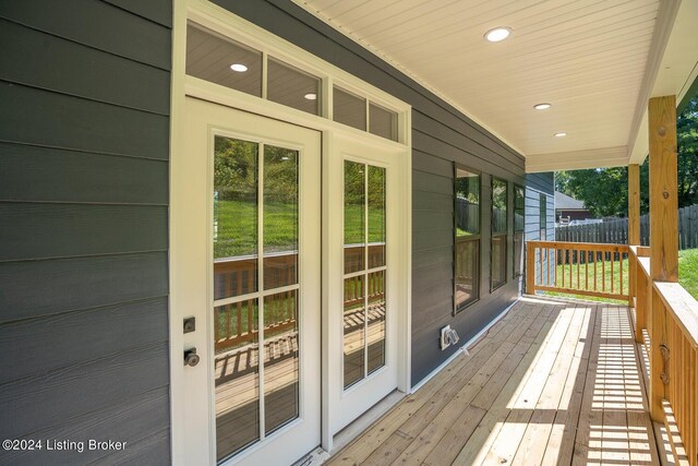 deck featuring french doors