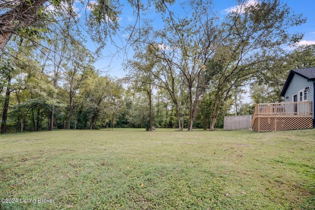 view of yard featuring a deck