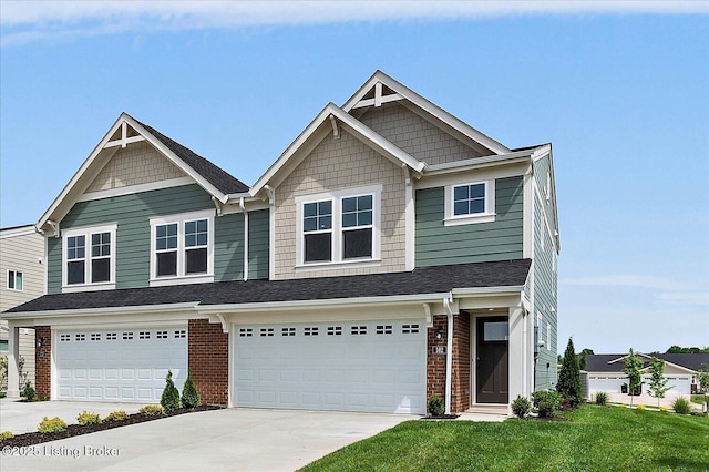 162 Harvest Point Way, Mt Washington, KY 40047 - view of front of home with driveway, brick siding, an attached garage, and a front lawn