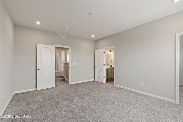 162 Harvest Point Way, Mt Washington, KY 40047 - unfurnished bedroom featuring carpet flooring, baseboards, recessed lighting, and ensuite bathroom