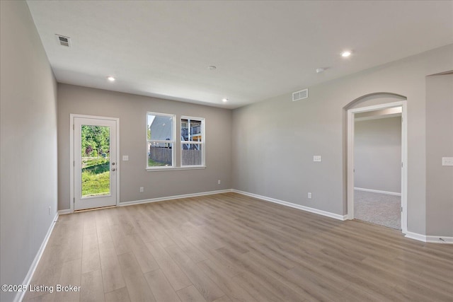 196 Harvest Moon Ct Unit 219A, Shepherdsville, KY 40165 - spare room featuring wood finished floors, baseboards, and recessed lighting