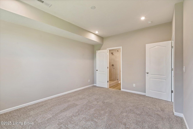 196 Harvest Moon Ct Unit 219A, Shepherdsville, KY 40165 - unfurnished bedroom with carpet flooring, baseboards, recessed lighting, and connected bathroom
