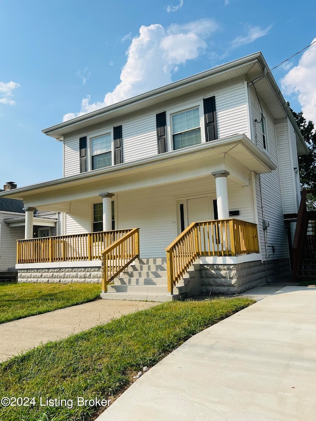 view of front facade with covered porch