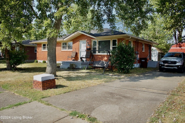 view of front of home with a front yard