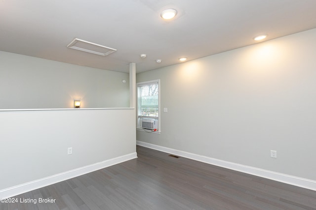 unfurnished room featuring dark hardwood / wood-style floors