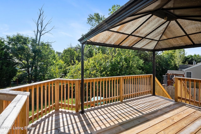 deck featuring a gazebo