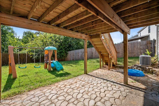 view of patio / terrace with central air condition unit