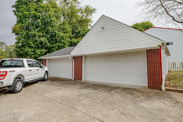 view of garage