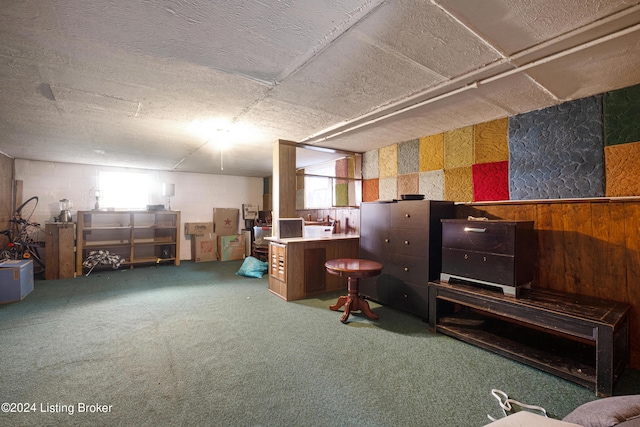 interior space featuring plenty of natural light and carpet flooring