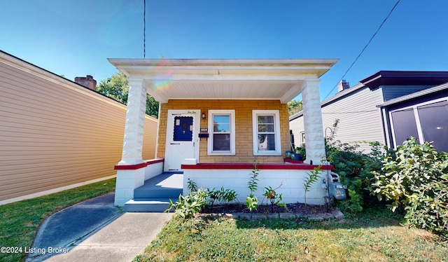 view of front of home with covered porch