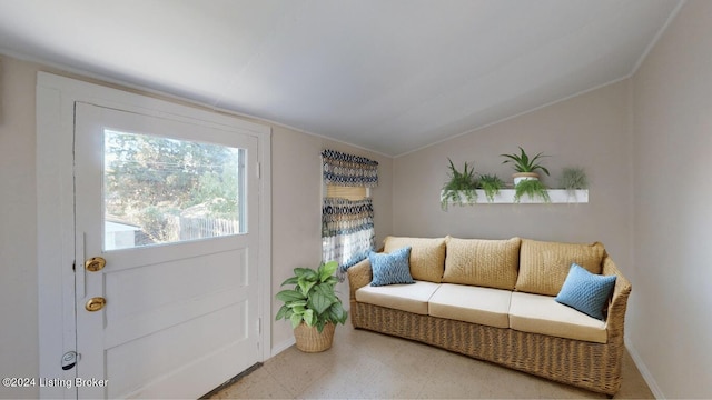 interior space with vaulted ceiling