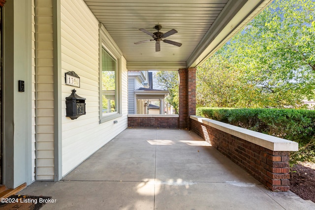 view of patio / terrace with ceiling fan