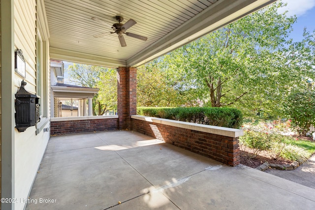 view of patio with ceiling fan