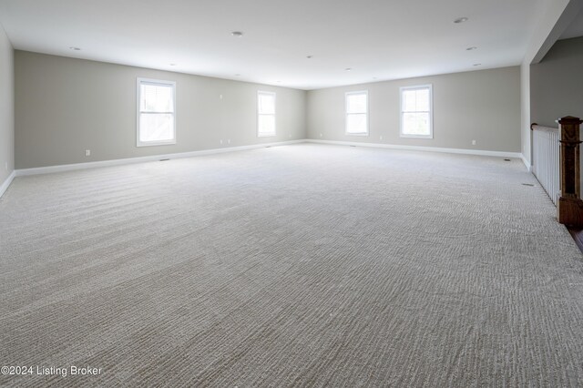 interior space featuring light colored carpet and a wealth of natural light