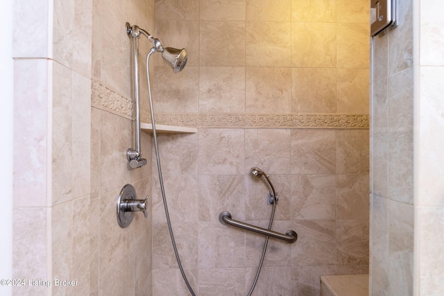 interior details with tiled shower