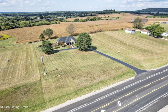 bird's eye view featuring a rural view