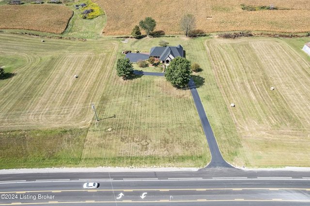 aerial view featuring a rural view