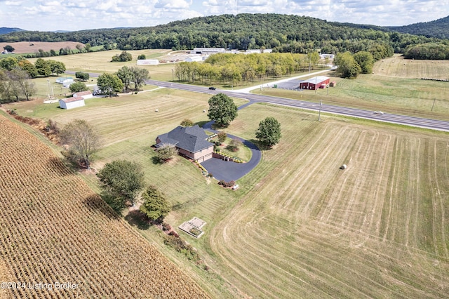 aerial view with a rural view