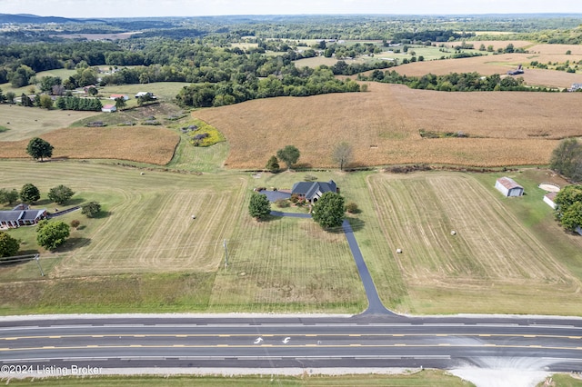 bird's eye view featuring a rural view