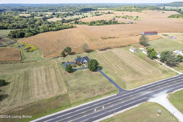 aerial view featuring a rural view