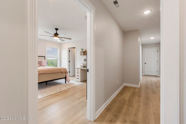 hall featuring light hardwood / wood-style floors