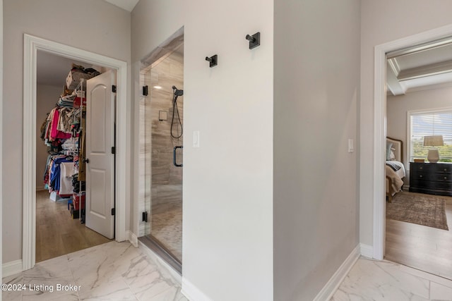 hall featuring light hardwood / wood-style floors