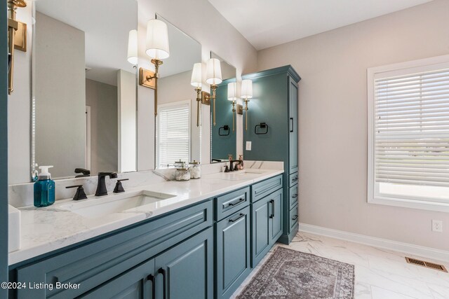 bathroom featuring vanity and a wealth of natural light