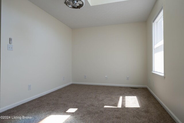 carpeted spare room with a wealth of natural light