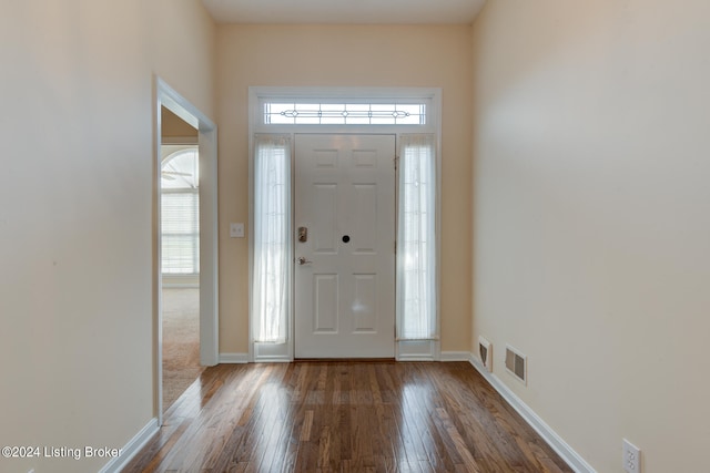 entrance foyer with hardwood / wood-style flooring