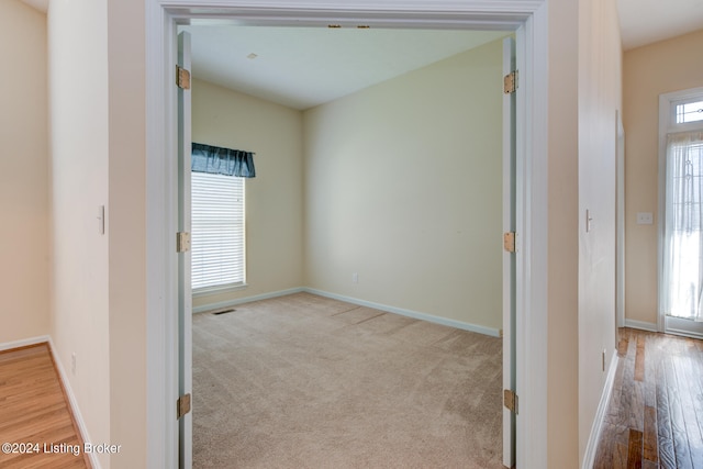 empty room featuring light hardwood / wood-style flooring