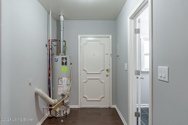 utility room featuring gas water heater