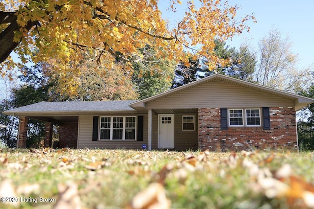 view of single story home