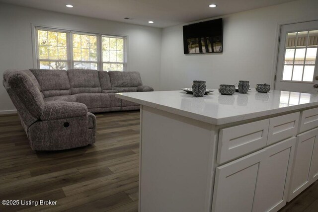 interior space featuring dark wood-type flooring