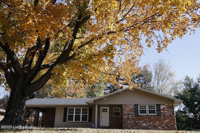 view of single story home