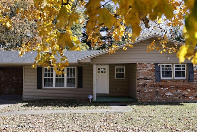 view of single story home