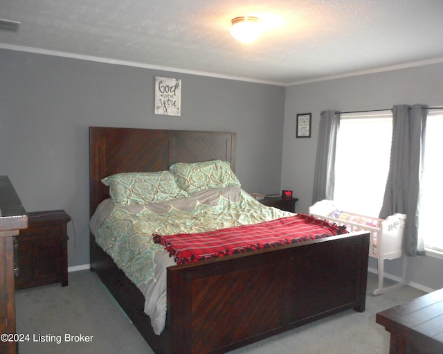 2608 Hickory Ridge Rd, Mount Eden, KY 40046 - carpeted bedroom with ornamental molding, multiple windows, and visible vents