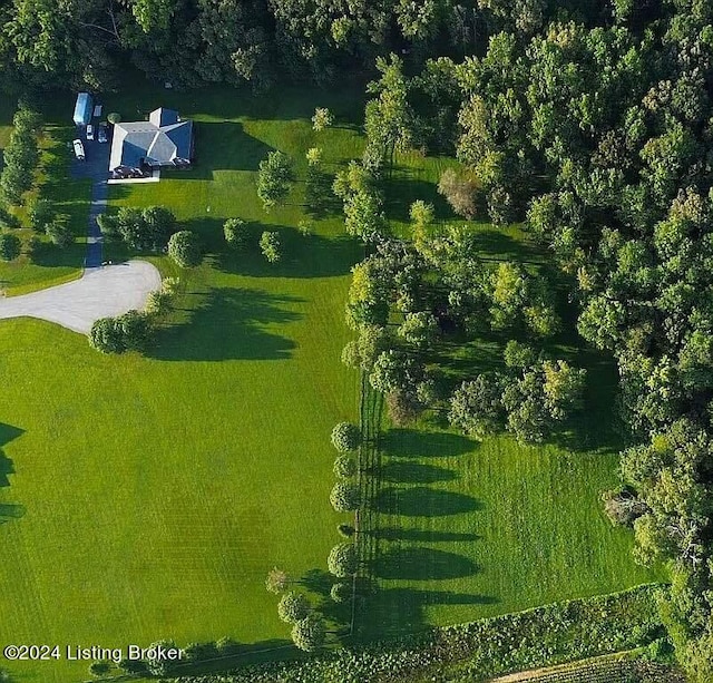 bird's eye view with a rural view