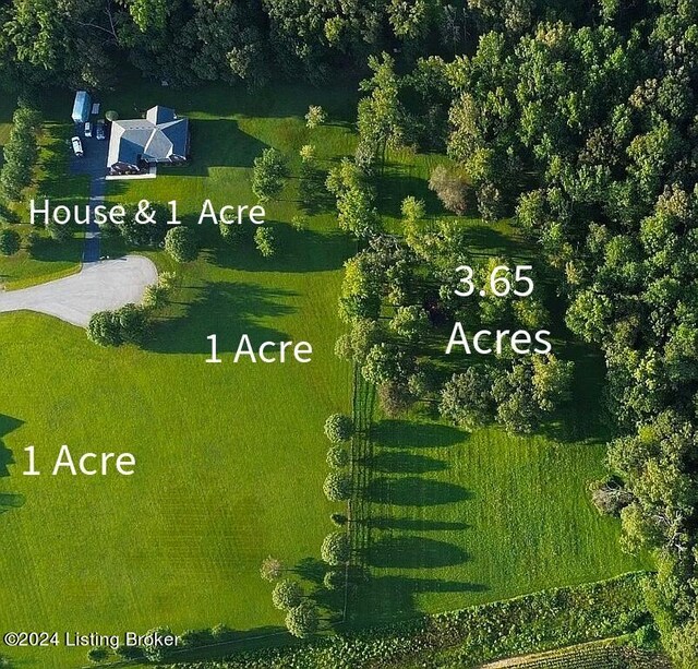 drone / aerial view with a rural view