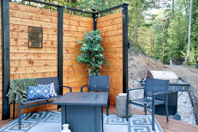 view of patio featuring grilling area