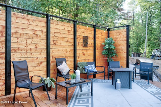view of patio / terrace with a grill