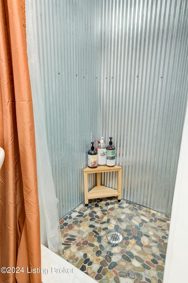 interior space with stone finish floor