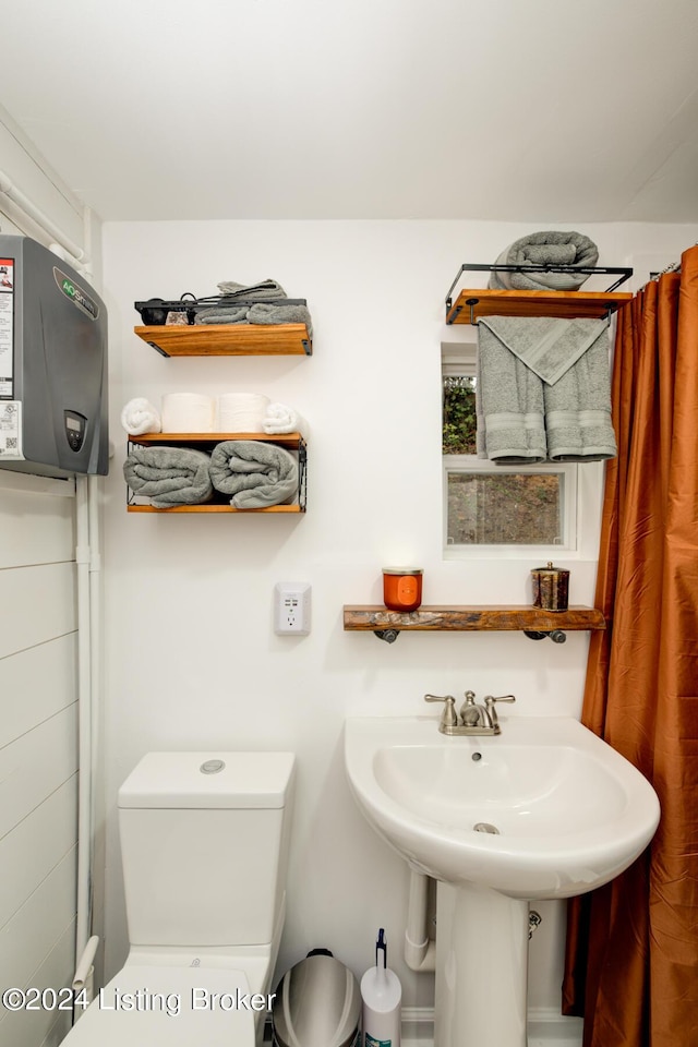 bathroom with a sink and toilet